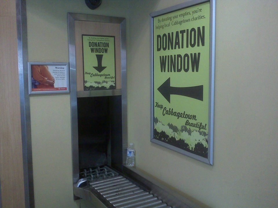 Beer Store Donation Window